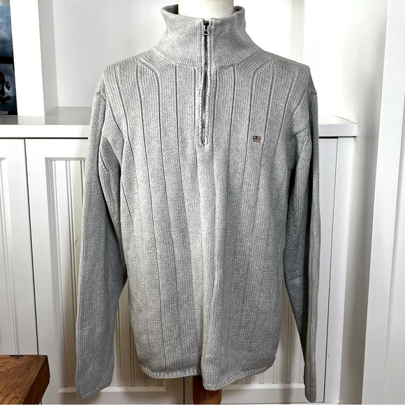 POLO Ralph Lauren Jeans Co. Heavy Knit Cotton Quarter Zip Pullover Sweater Sz XL - Picture 1 of 8